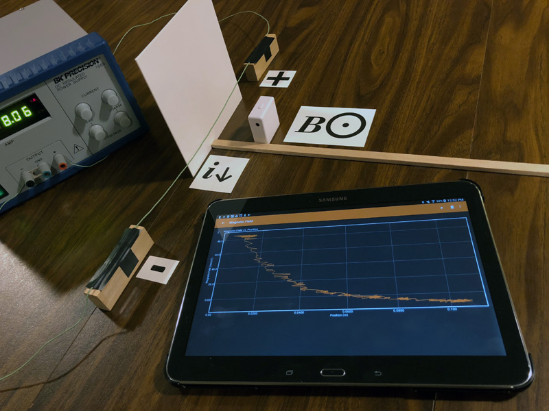 Setup for the Magnetic field from a current-carrying wire experiment