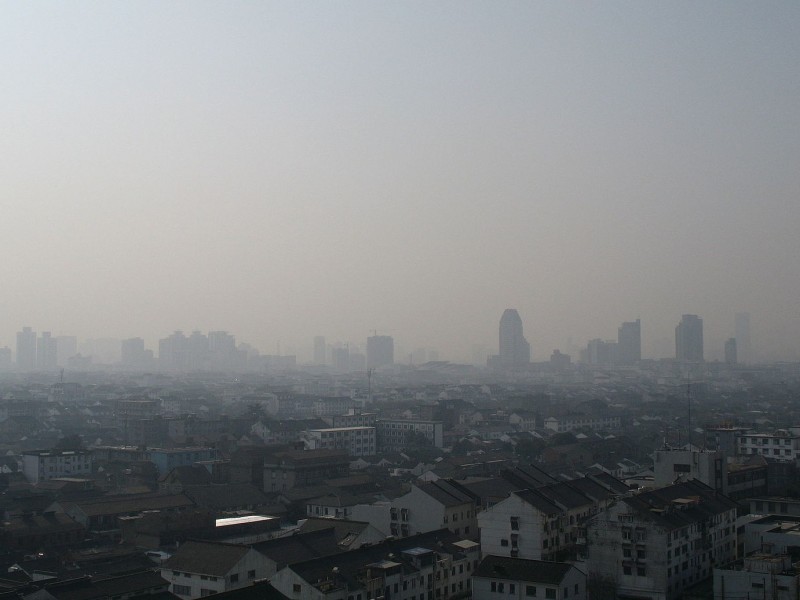 Smog seen across a Chinese city