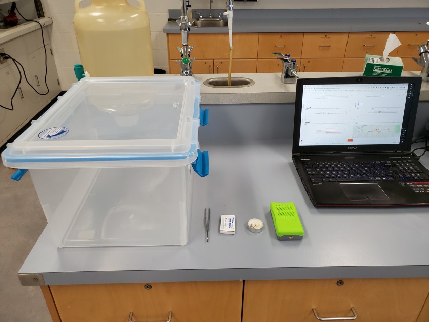 Materials needed to test using the PocketLab as a forest fire sensor