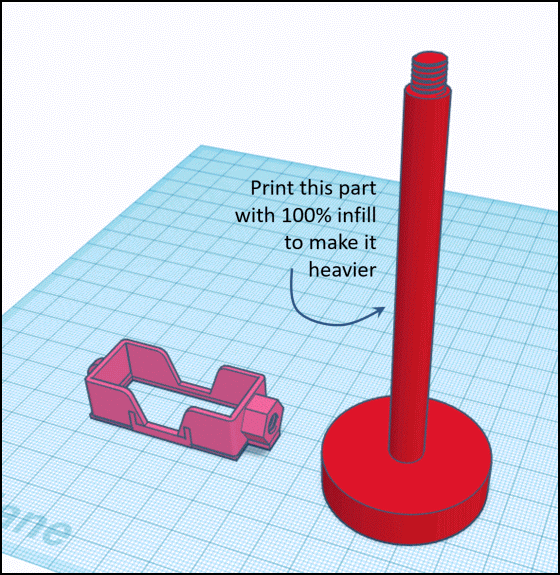3D printer PocketLab holder and damper