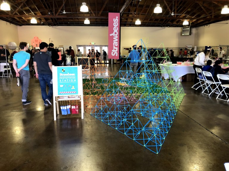 Strawbees Straw Pyramid Structure at Maker Faire 2019