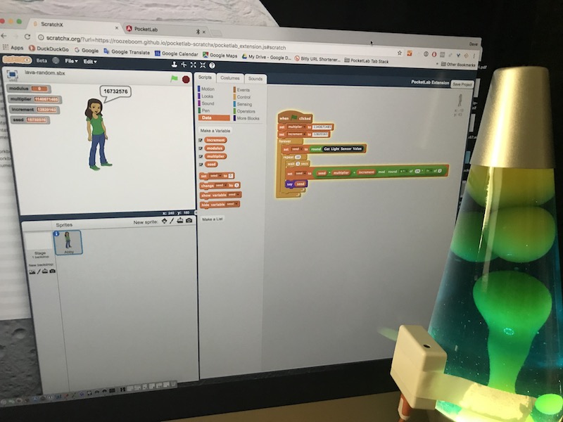 Random numbers in scratch with a lava lamp