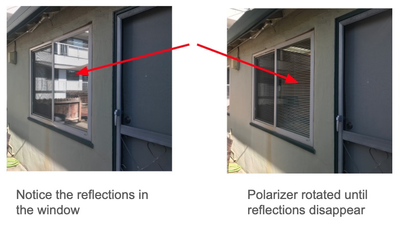 A polarizer can remove reflections