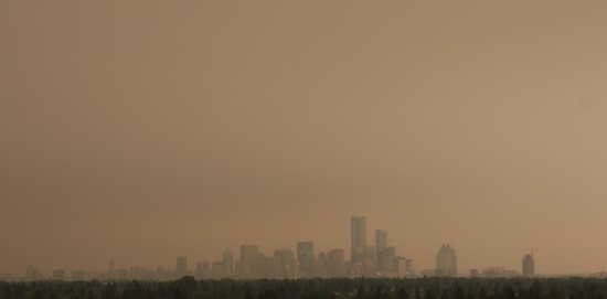 Smog in Edmonton on May 30, 2019