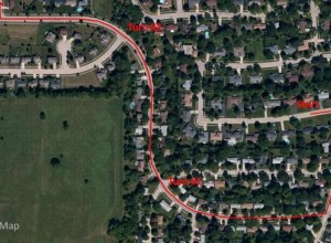 Aerial View of Route on Bing Map