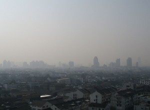 Smog seen across a Chinese city